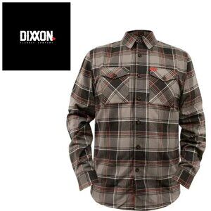 DIXXON Men's Plaid Button Down Shirt - Black, Gray, Red